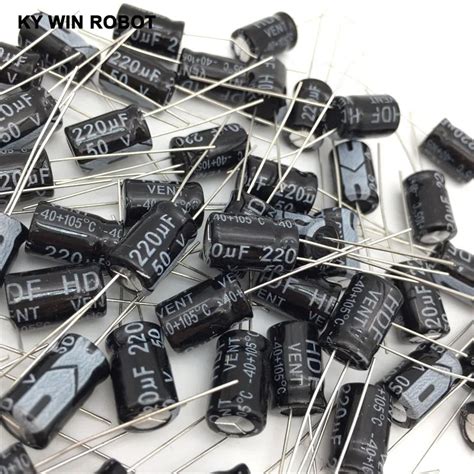 50pcs Lot Aluminum Electrolytic Capacitor 50V 220 UF 50V 220UF