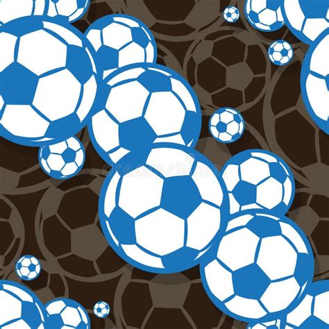 Seamless Vector Pattern With Football Soccer Balls Stock Vector