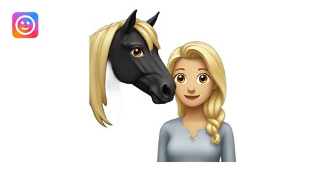 Cheval Noir Et Fille Blonde Emoji Ai Emoji Generator