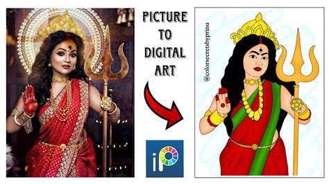 Picture To Digital ArtNavratri Special Maa Durga Digital Painting