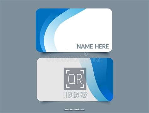 Blue Color Business Card Template Stock Vector Illustration Of Blue