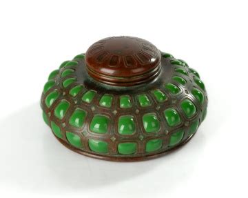 tiffany studios blown  inkwell cottone auctions