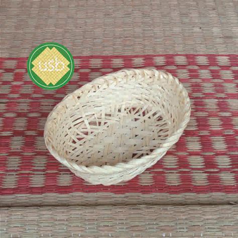 Jual Keranjang Makanan Snek Atau Kiring Dari Bambu Bentuk Oval Ukuran