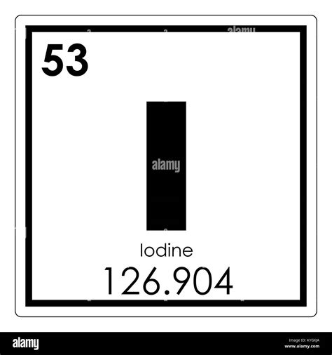 Iodine chemical element periodic table science symbol Stock Photo - Alamy