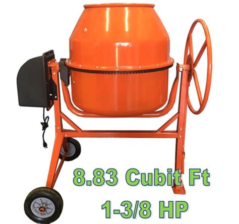 883 Cubic Feet Electric Cement Concrete Stucco Mortar Mixer Heavy Duty