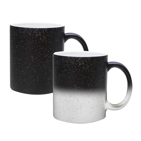 Caneca Magica Preta Fosca C Glitter Ml