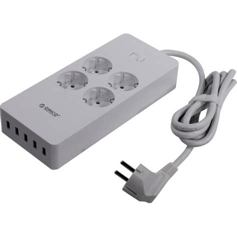 Сетевой фильтр Orico HPC-4A5U-WH 4 розетки евростандарт с заземлением ...