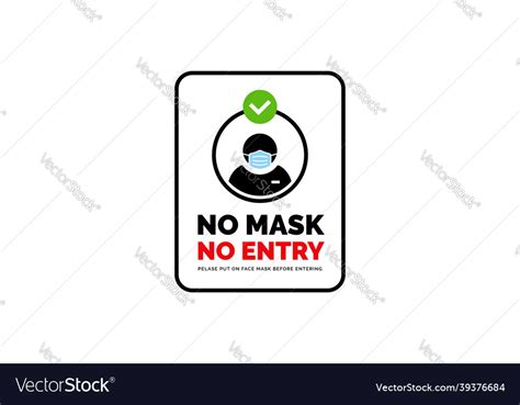 Face Mask Required Warning Prevention Sign Vector Image