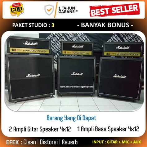 Jual Ampli Gitar Bass Paket Studio Musik 3 Unit Ampli Marshall Termurah