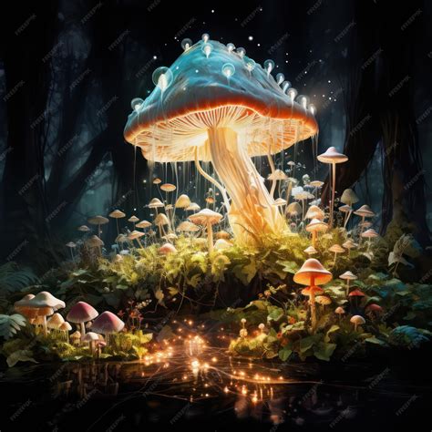 Зачарованная лесная поляна, где живет фея старого леса, выращивающая ...