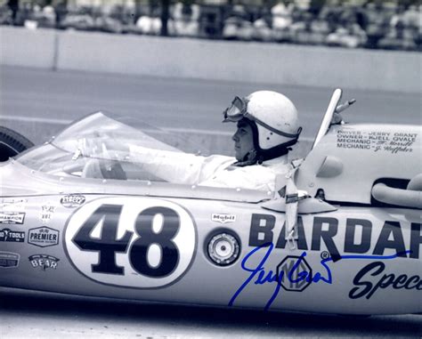 Jerry Grant Autographed Mg Liquid 1965 Indy 500 Bardahl Special 8 X 10