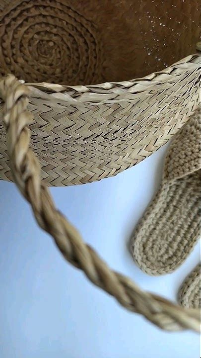 Тапочки из джута | ручная работа #вязаныетапочки #тапочкикрючком # ...