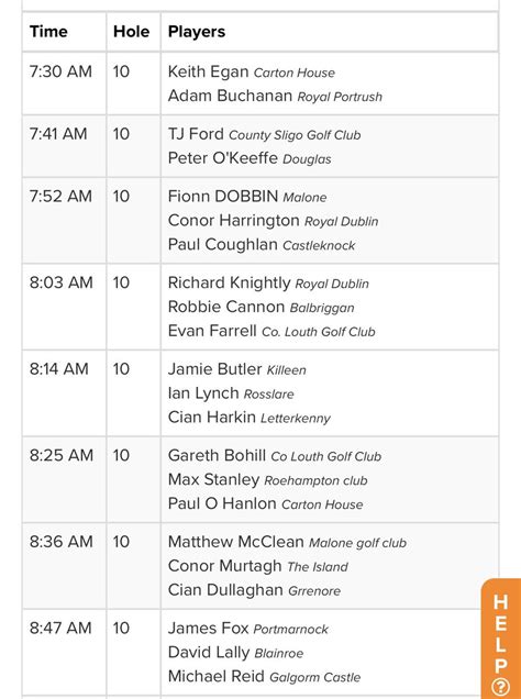 Irish Amateur Golf Info On Twitter East Of Ireland Round 3 Tee Times