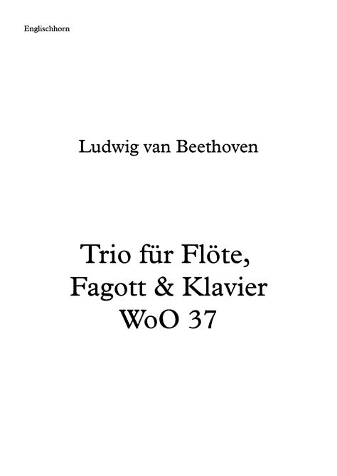 Trio For Piano Flute And Bassoon Woo Beethoven Ludwig Van