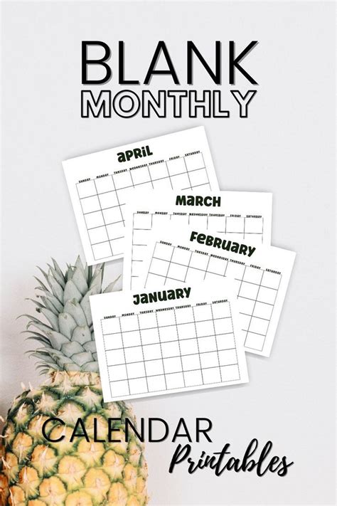 12 month printable blank calendar monthly calendar printable 12 month blank calendar blank