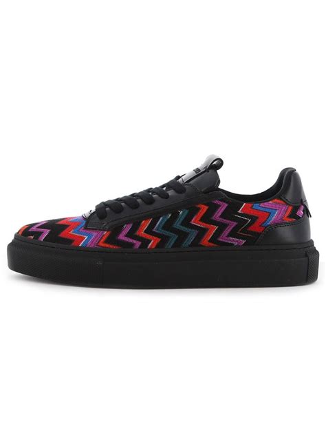 Missoni Mens Multicoloured Fabric Lace Up Trainer Designerwear