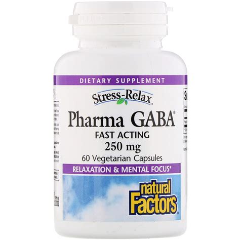 Natural Factors Stress Relax Pharma Gaba 250 Mg 60 Vegetarian