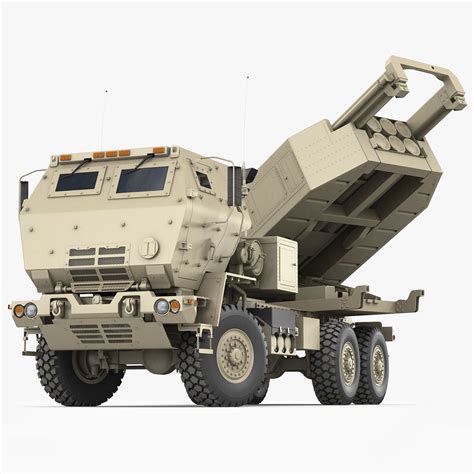 M142 HIMARS Multiple Rocket Launcher Desert 3D Model 139 3ds Blend