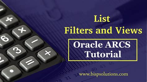 Oracle ARCS Basics Oracle ARCS List Filters And Views Oracle