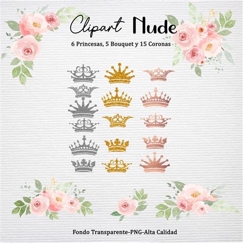 Clipart Vestido Quincea Era Nude Color Piel Princesas Bouquet Y Coronas Etsy M Xico
