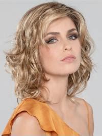 Blonde 14 Without Bangs Shoulder Length Ideal Monofilament Wigs