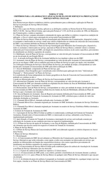 PDF NORMA Nº 23 96 CRITÉRIOS PARA A ELABORAÇÃO E PDF filePlano de