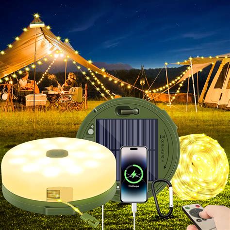Camping Essentials Camping String Lights Portable Waterproof Solar