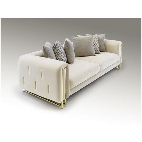 Дорогой элитный диван: Диван прямой двухместный 255 см белый, золотой ...