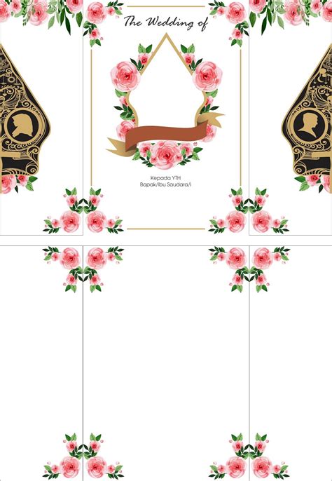 Desain Undangan Pernikahan Bunga Cdr