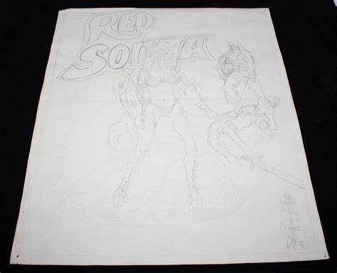 Red Sonja Fan Art From Frank Thorne Estate Original Nerd Crawler