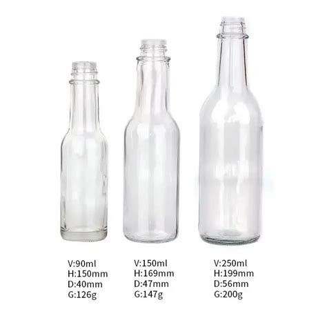 Wholesale Recyclable Oz Ml Oz Ml Hot Sauce Woozy Glass Bottle With Leak Proof Screw Cap