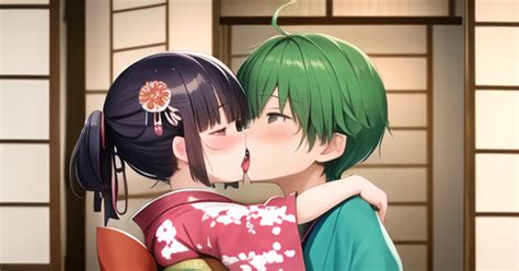 #べろちゅー 【AI】濃厚キス - ポコ太のイラスト - pixiv