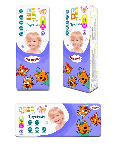 Подгузники-трусики Leon Baby Три кота, р-р XL - Leon baby