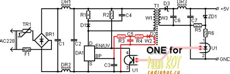 РадиоКот :: Импульсный БП 5В, 1,5А на TNY264P.