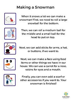 Social Story: Making a Snowman by Fun First Therapy | TPT