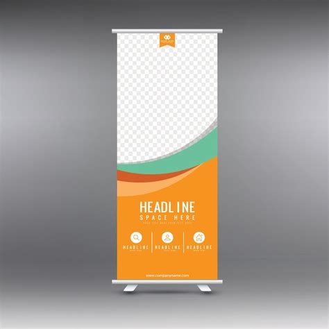 Plantilla De Banner Enrollable Creativo Amarillo De Vector Gratis