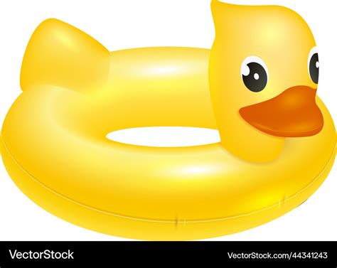 Yellow Duck Inflatable Ring Royalty Free Vector Image