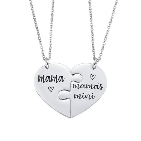 Moocorvic Mother Day Necklace From Daughter Mom Birthday T 2 Pcs Necklaces For Mom Daughter