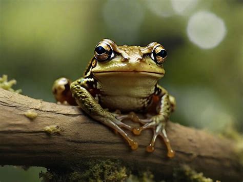 Premium Photo Frogs Sitting On Top Of A Tree Branch