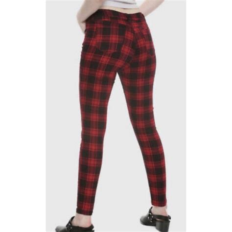 Hot Topic Pants Jumpsuits Hot Topic Highrise Super Skinny Plaid Pants Poshmark