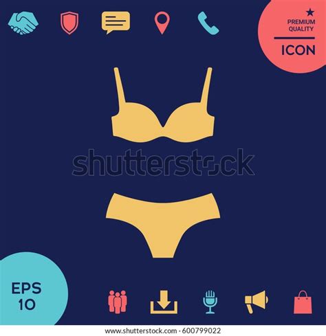 Set Lingerie Swimsuit Twopiece Bikini Silhouette Stock Vector Royalty Free 600799022