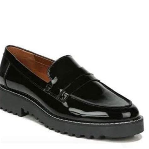 Franco Sarto Shoes Cassandra Patent Leather Black Penny Loafer Womens