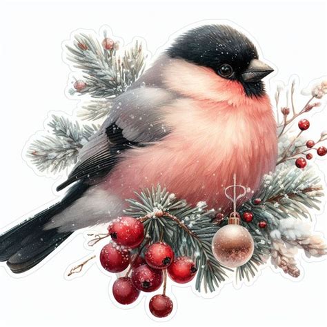 Снегирь Новый год | Рождественские иллюстрации, Рождественские картинки ...