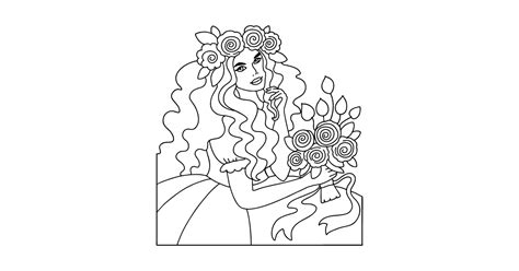Flower Princess Woman Coloring Pages For Adults Print And Online