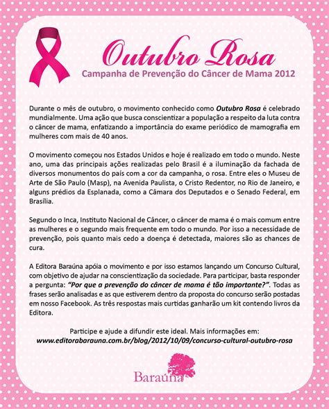 Outubro Rosa Texto Lindo