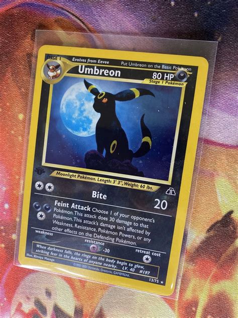 Pok Mon Tcg Umbreon Neo Discovery Holo St Edition Holo Rare Ebay