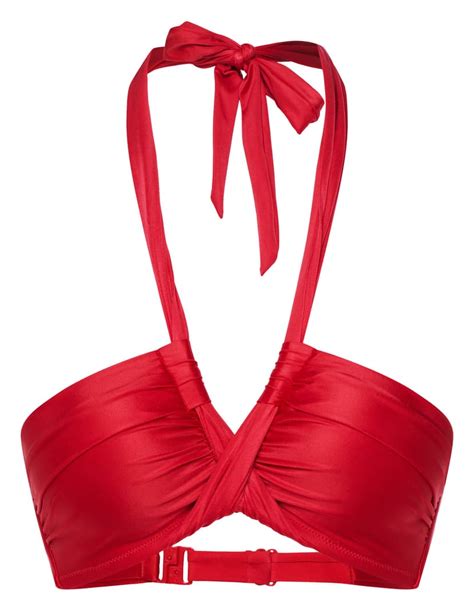 Góra od bikini bandeau Truffle czerwony ESOTIQ