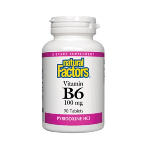 ВИТАМИН Б6 100мг. 90 таблетки НАТУРАЛ ФАКТОРС VITAMIN B6 100mg 90 tabs ...