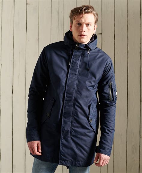 Bleu Marine Squad Parka Mi épaisse Service Pour Homme Superdry Fr