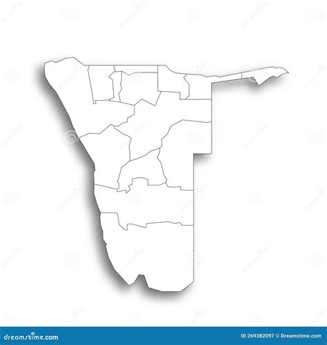 Namibia Political Map Of Administrative Divisions Stock Vector